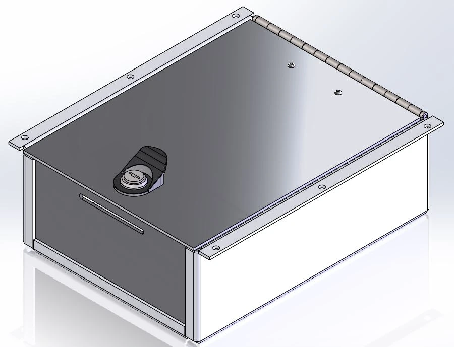 [AC-GUNBOX-10-LP] - 10" Internal Lockable Lidded Storage Box for Low-Profile Consoles