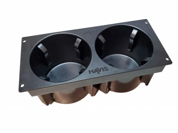 [CUP2-1004] - 4" Mounting Space Self-Adjusting Double Cup Holder (Fixed Mount)