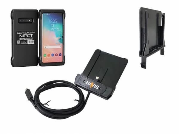 [PKG-PD-101-AGS10-CGS10] - DISCONTINUED – Package – Havis Phone Dock with Adapter & Juggernaut.Case IMPCT Smartphone Case – Sams