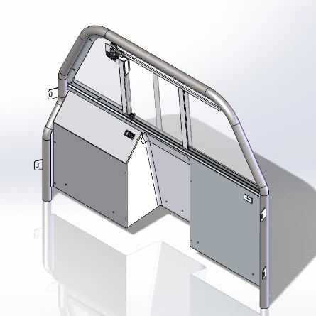 [TP-E-SM1-US-SS] - Sedan Size Bent Frame Spacemaker Sliding Window Partition with Vertical Bar Bracket