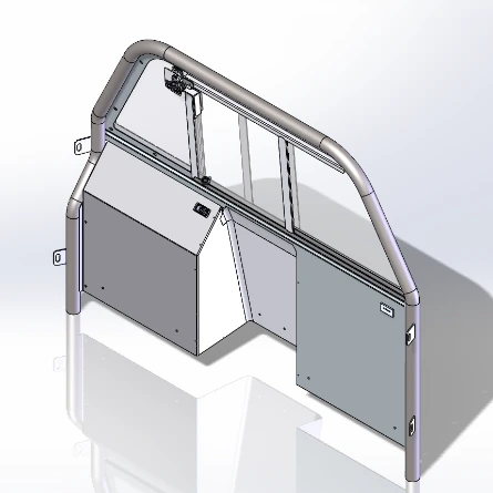 [TP-E-SM1-US-SS] - Sedan Size Bent Frame Spacemaker Sliding Window Partition with Vertical Bar Bracket