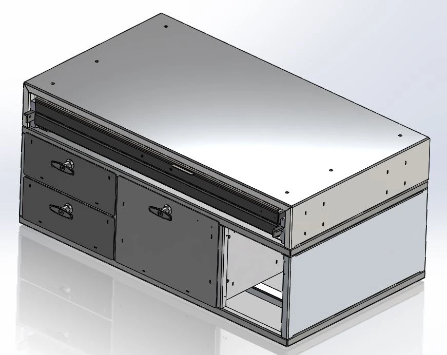 [CP-2SU95-MS1] - Command Post, 39" W x 22" L x 17" H Three Drawer Module with Bottom Map Drawer and Draw-tight Locking Handles