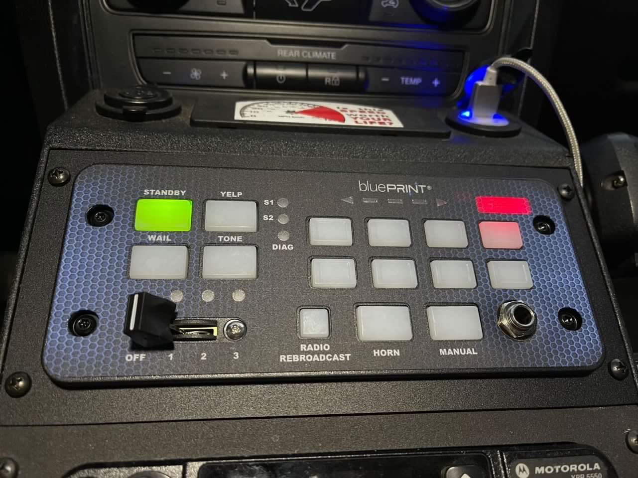 [FP-SO500-R] - 4" Faceplate SoundOff Signal 500 Series bluePRINT Knob Control Panel