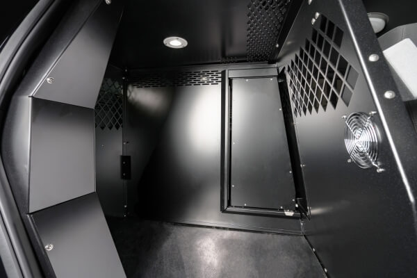 [K9-A-115-B] - Dual K9 Divider With Door For 2021-2024 Chevrolet Tahoe Extended K9 – Black