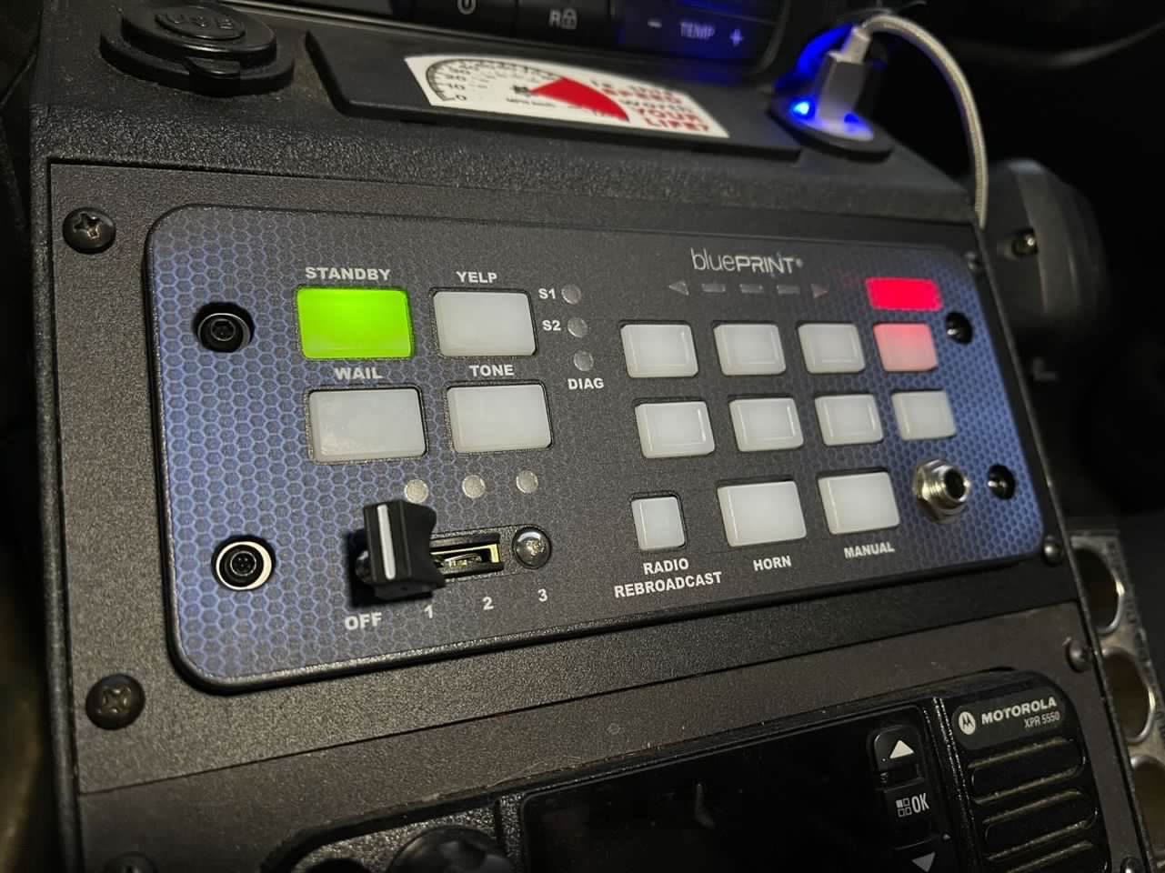 [FP-SO500-R] - 4" Faceplate SoundOff Signal 500 Series bluePRINT Knob Control Panel