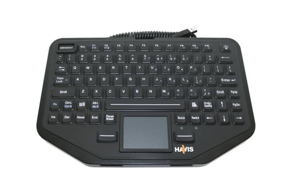 [KB-108] - Havis Rugged Keyboard with Integrated Touch Pad and Emergency Key