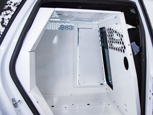 [K9-A-115] - Dual K9 Divider With Door For 2021-2024 Chevrolet Tahoe Extended K9 – White