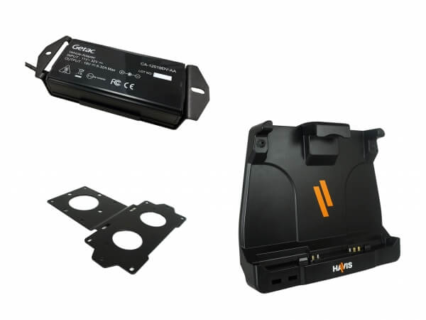 [PKG-DS-GTC-1106-3] - Package – Cradle For Getac UX10 Tablet With Pass-Thru Antenna Connections, External Power Supply & Power S