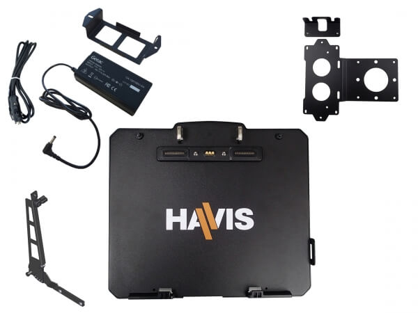 [PKG-DS-GTC-1006] - Package – Cradle For Getac K120 Convertible Laptop With External Power Supply, Power Supply Mounting Bracket