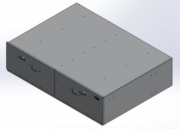 [CP-483512-2D-PB] - Storage Vault, 48" W x 35" L x 12" H Two Drawers with Push Button Locks and Draw-tight Locking Handles