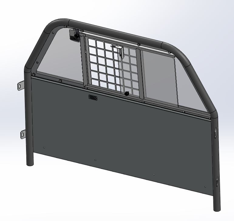 [TP-E-SL6-US-F] - Sedan Size (53"W) Flat Partition with Sliding Window