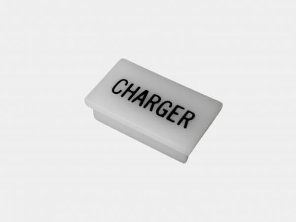 [C-LABEL-CHARGER] - Standard White Switch Label W/ Black Imprint